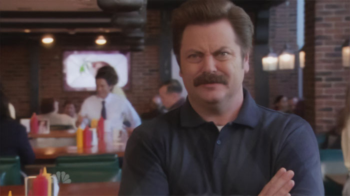 Ron Swanson being unsatisfied