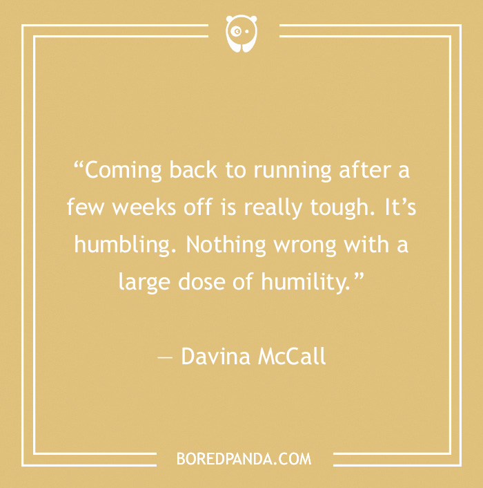 Davina McCall quote on coming back to running 