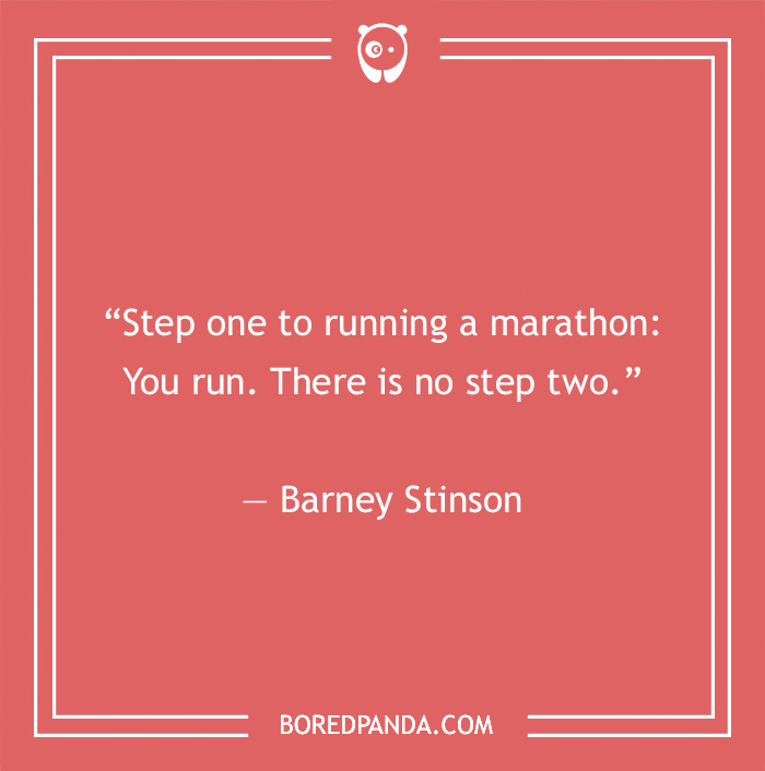 Barney Stinson quote on running marathon 