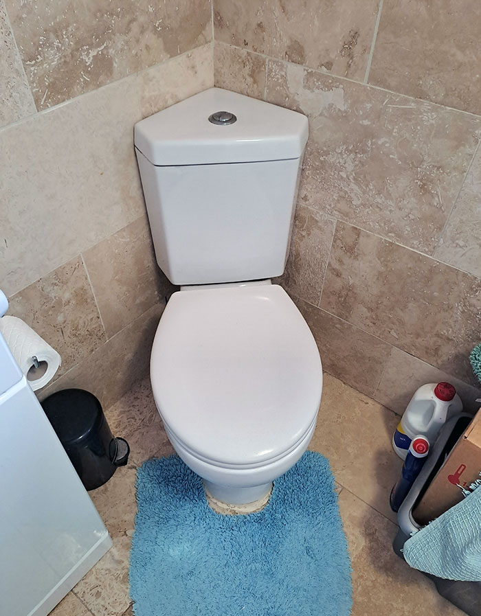 My Toilet Has A Triangular Top To Fit Into The Corner Of The Bathroom