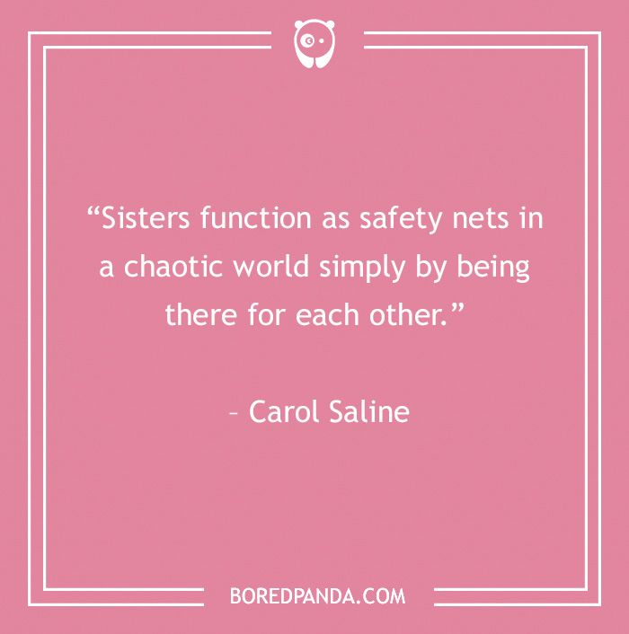 quote about sisters' function of safety nets 