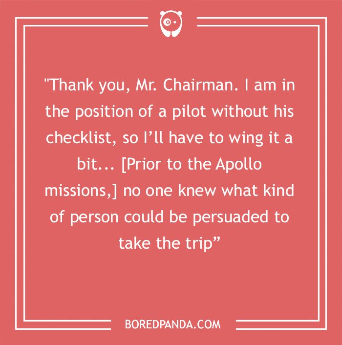 Neil Armstrong quote about what kind of person could be persuaded to take the trip