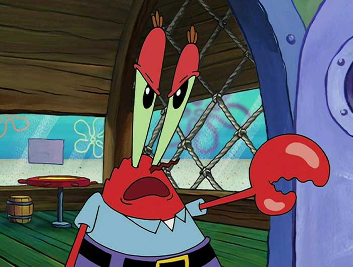 Mr.Krabs looking mad
