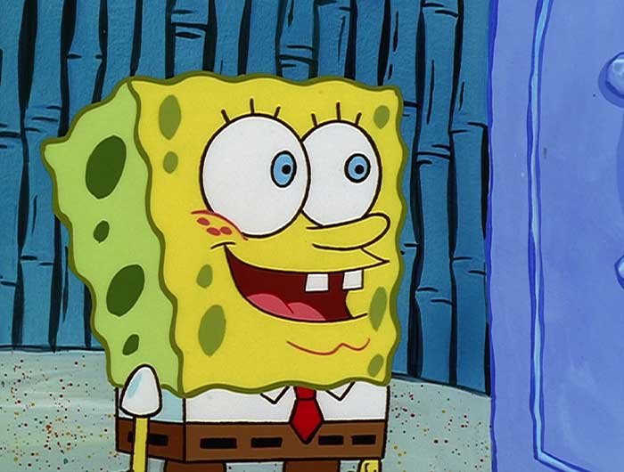 Spongebob smiling happy