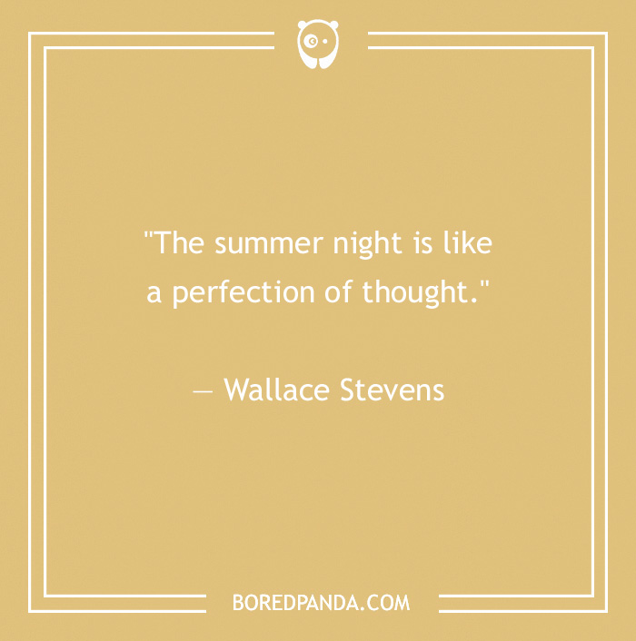 Quote about perfection of thought in summer night