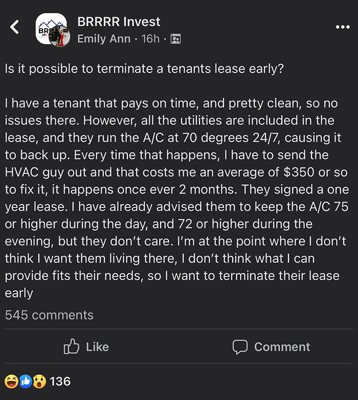 Landlord Wants To Evict Tenants For Having A/C Set To Under 75 Degrees
