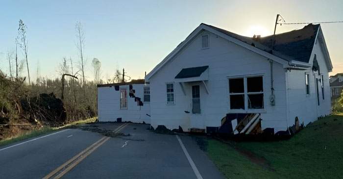 A Tornado Overnight In Thomaston, Georgia, Ripped A Home Off Its Foundation And Put It In The Road