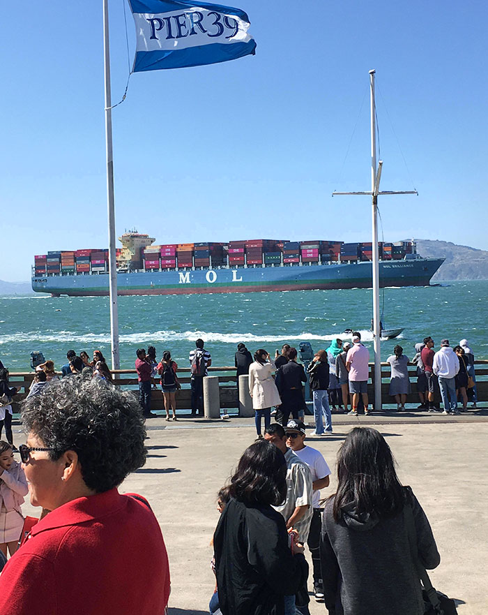 Big Ship Blocking Alcatraz In San Francisco For More Than An Hour