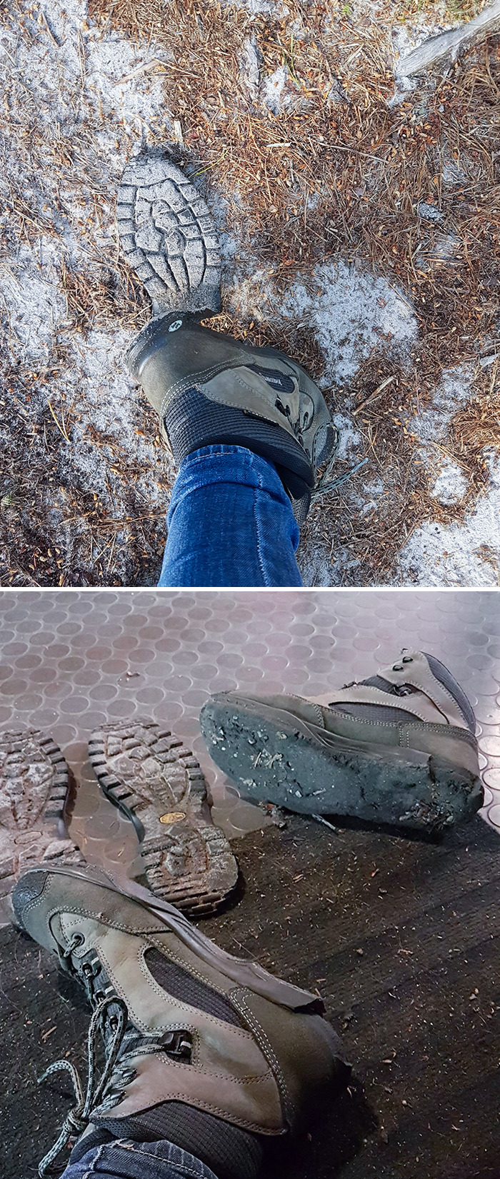 Se me soltaron las suelas de los zapatos en una excursión en medio del bosque