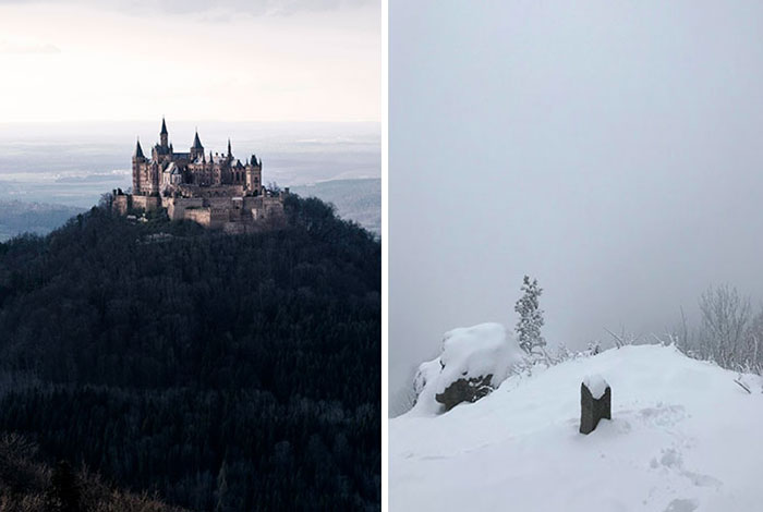 A Photo I Took Last Year vs. The One I Took Today. I Thought I'd Drive And Hike There Because It Finally Snowed. What A Disappointment