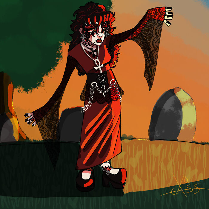 I Drew A Goth Girl In A Graveyard, Everyone Else's Is So Much Cooler But I Thought I'd Share Anyways