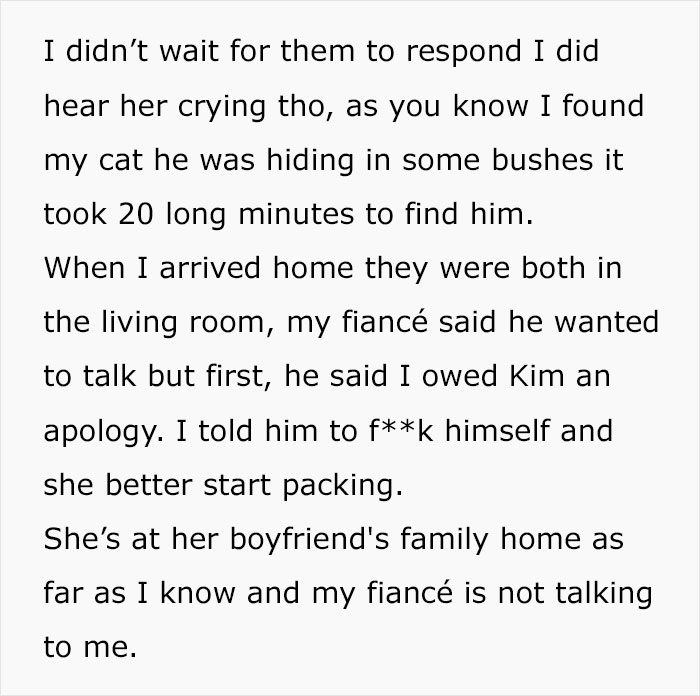 Woman Chooses Her Elderly Cat Over Fiancé And His Pregnant Daughter, Gets Full Support Online Woman Chooses Her Elderly Cat Over Fiancé And His Pregnant Daughter, Gets Full Support Online