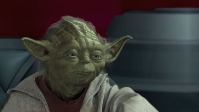 Yoda smilling