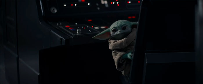 Baby Yoda watching straight