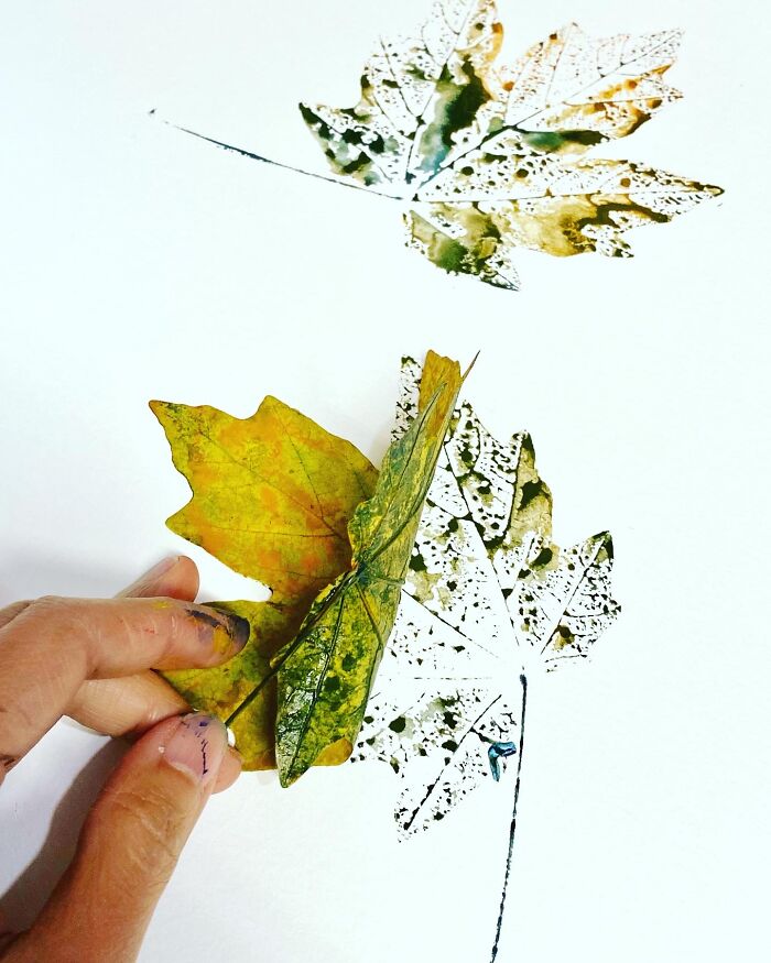 Lifting The Leaf From The Paper To Leave A Mark