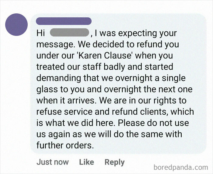 Karen Places An 11usd Order And Thinks She Now Owns Us. But We Created A Clause Especially For Her