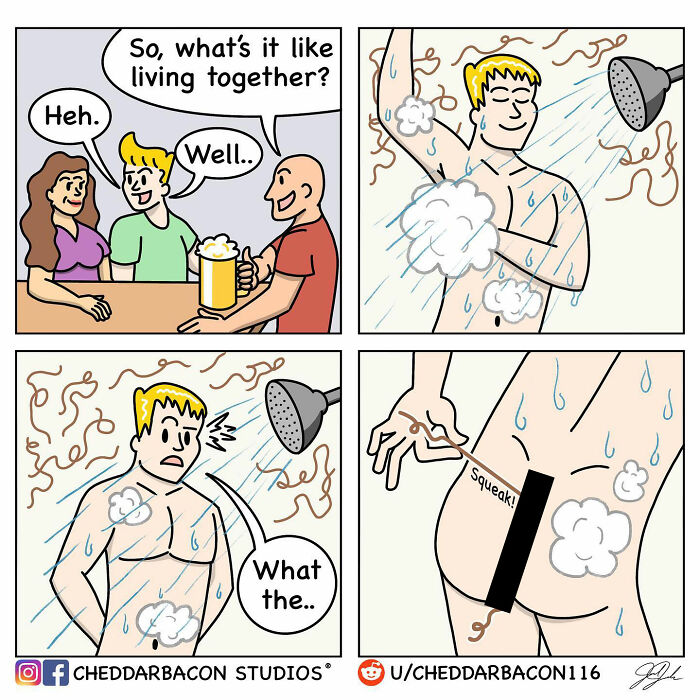 Showering man