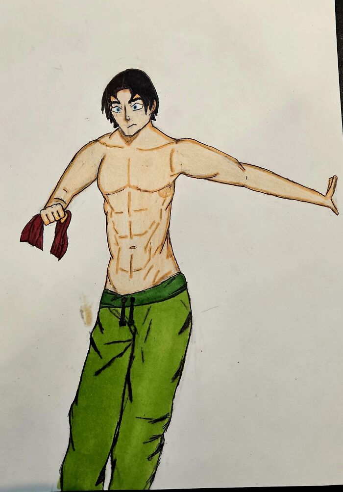 Was Working On Anatomy. This Is A Character From My Book I'm Righting. If You Have Any Advice With Achohol Markers Please Share With Me!👍