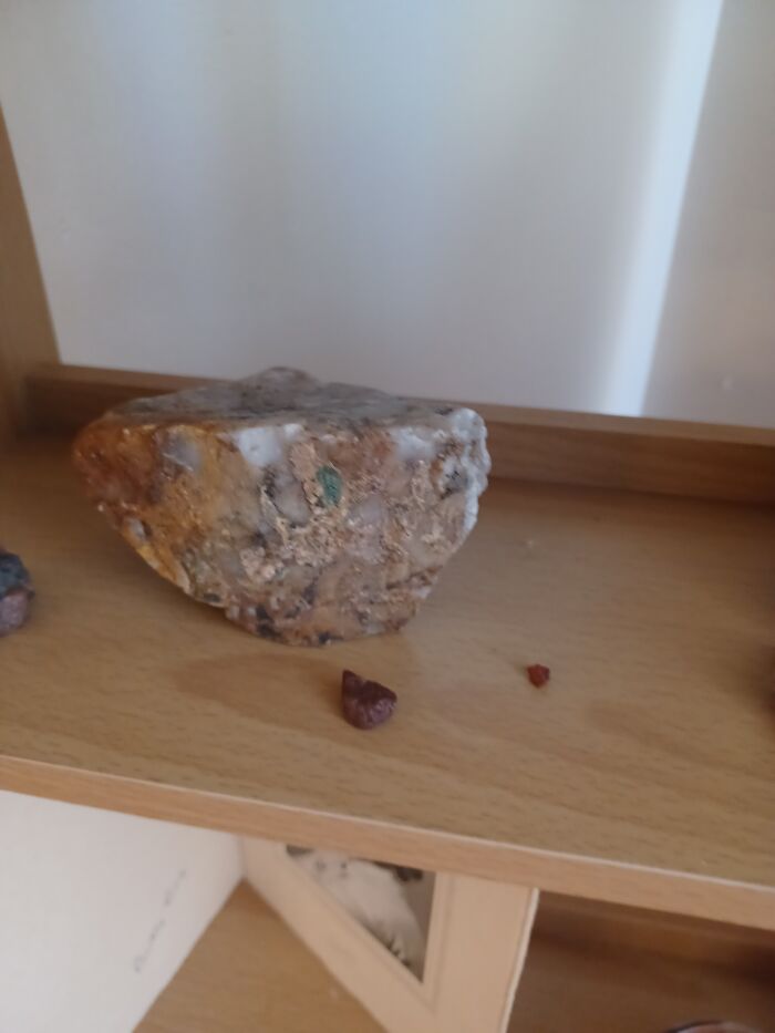 Large Agate And Some Rocks And A Piece Of Driftwood From Lake Superior