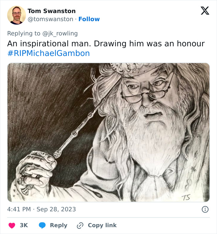 Daniel Radcliffe, JK Rowling And Other Celebs Pay Moving Tributes To Dumbledore Star Michael Gambon Daniel Radcliffe, JK Rowling And Other Celebs Pay Moving Tributes To Dumbledore Star Michael Gambon