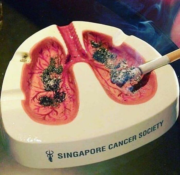 Diseño para mostrar el aspecto de los pulmones tras fumar