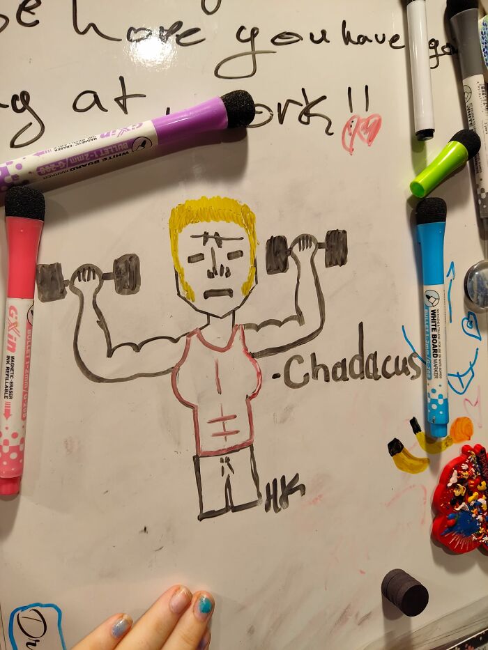 This, Is Chadacus, Sadly Since I Did Them On The Whiteboard On Our Fridge He Has Died, But He Shall Live On Forever In Our Memory