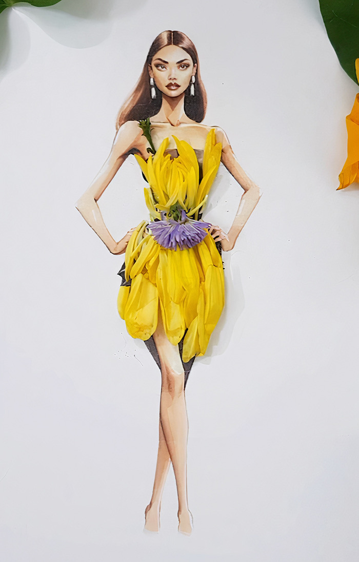 37 Dresses That I Made Out Of Flower Petals, Leaves And Stems For These ...