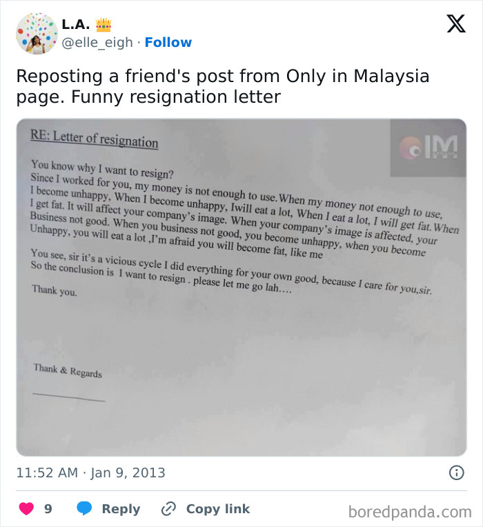 Genuine Resignation Letter