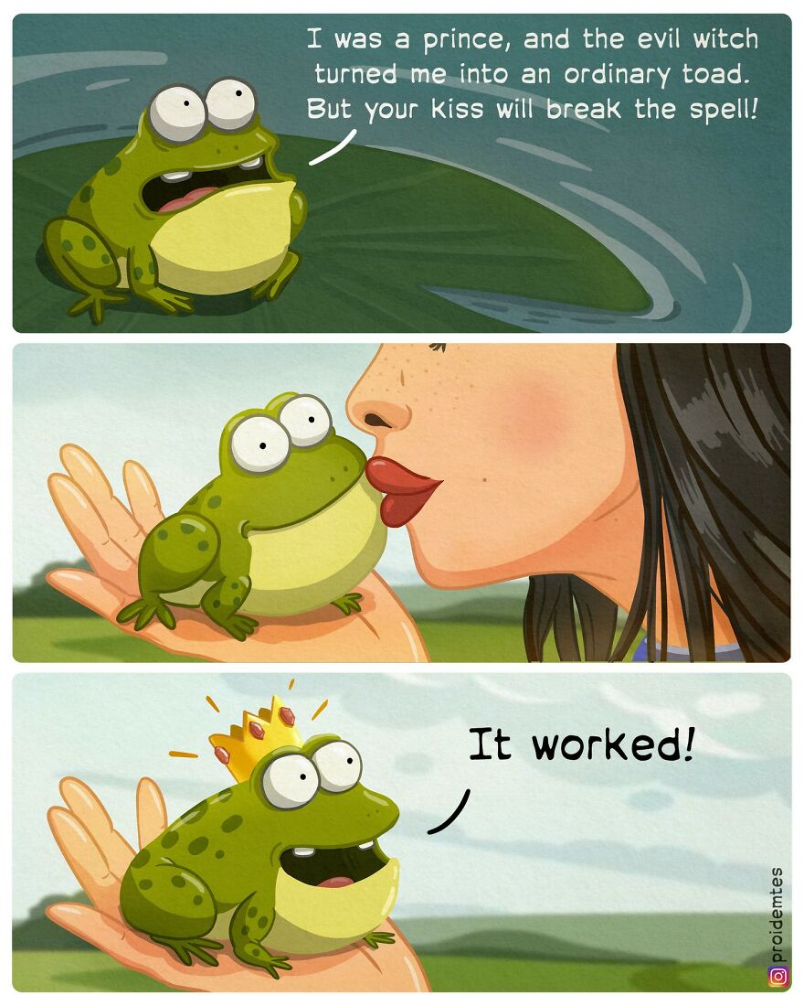 A frog turning into a frog prince