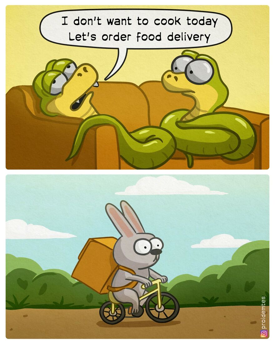 Snakes order a bunny for delivery