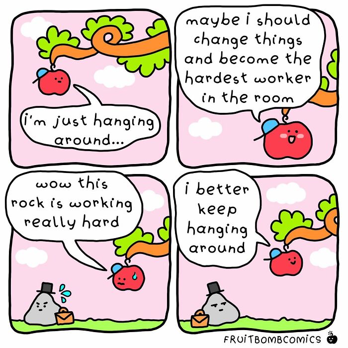 A comic about an apple wanting to become the hardest worker