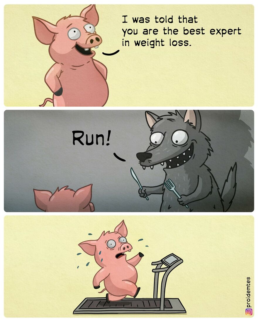 A pig turns to wolf in order to loose some wight