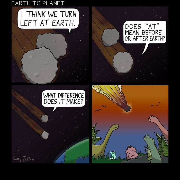 A comic about asteroid hitting earth