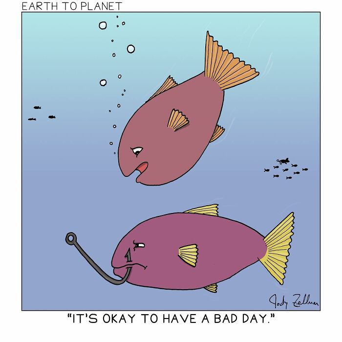 A comic about a fish having a bad day