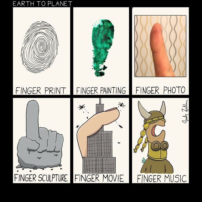 A comic featuring different types of fingers