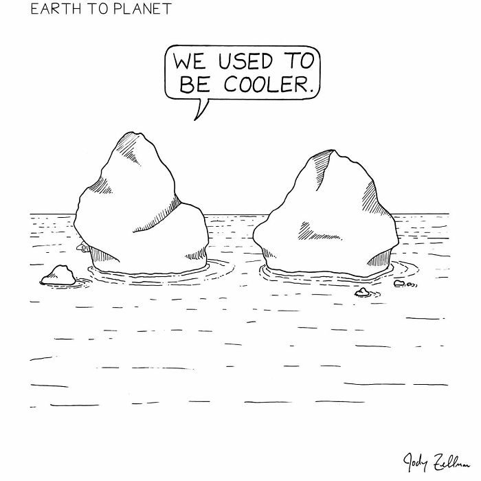 A comic about two icebergs that thinks they used to be cooler