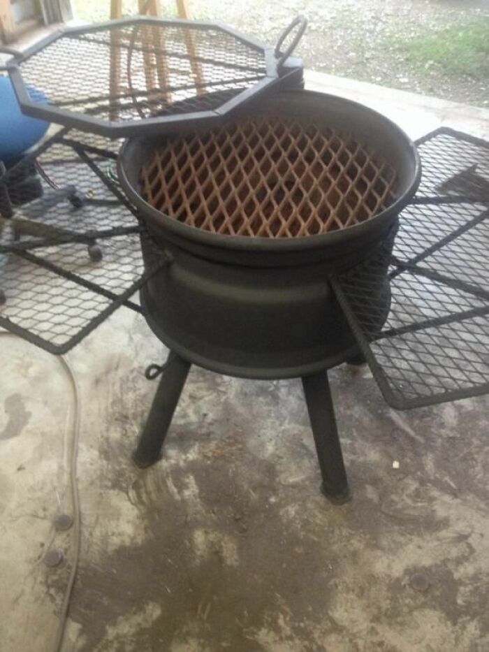 DIY: How To Make A Fire Pit BBQ Out Of Old Car Rims
