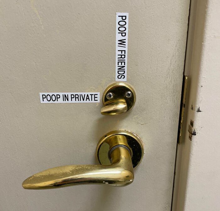 Our Facility Manager Solved All Of Our Confusion With The Bathroom Lock