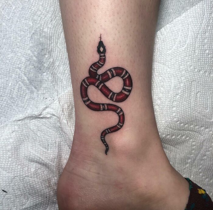 gucci snake ankle tattoo