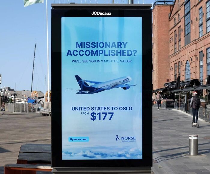 This Ad Popped Up In Oslo, Norway, Where Over 4.000 American Sailors From The USS Gerald R. Ford Are Set To Enjoy Their Shore Leave This Weekend