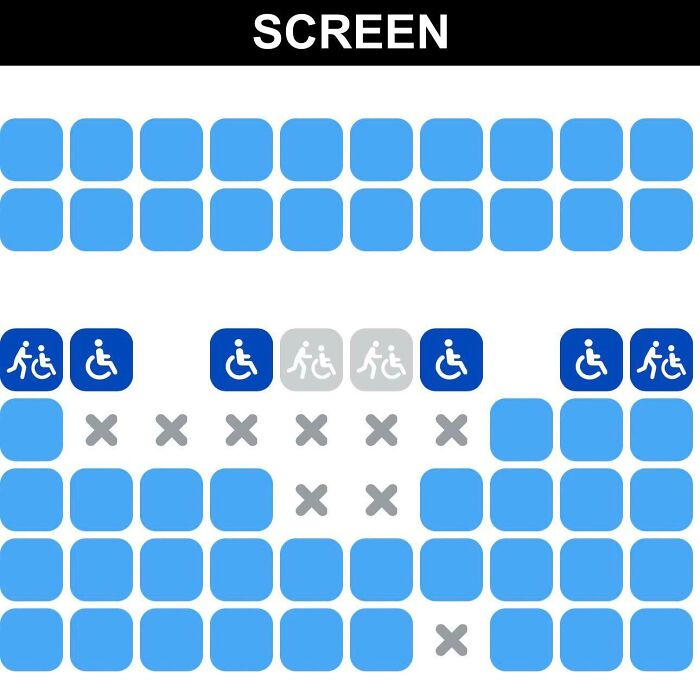 Someone Booked The Two Center Handicapped Helper Seats Without Actually Booking A Handicap Spot