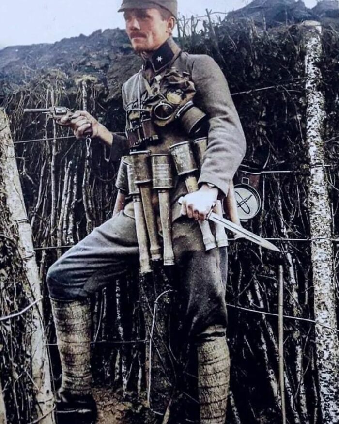 Austro-Hungarian Officer At The Frontline In Galicia, Eastern Front, 1915, World War I