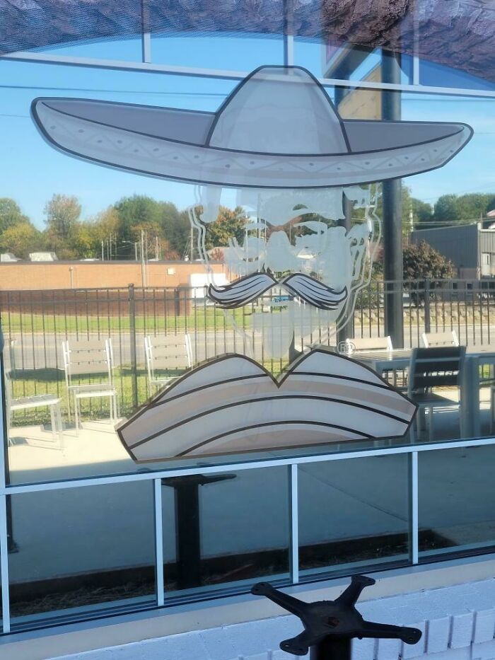 A Mexican Restaurant Near Me Moved Into An Old KFC. Instead Of Removing The Colonel, They Just Added A Sombrero, A Mustache, And A Poncho