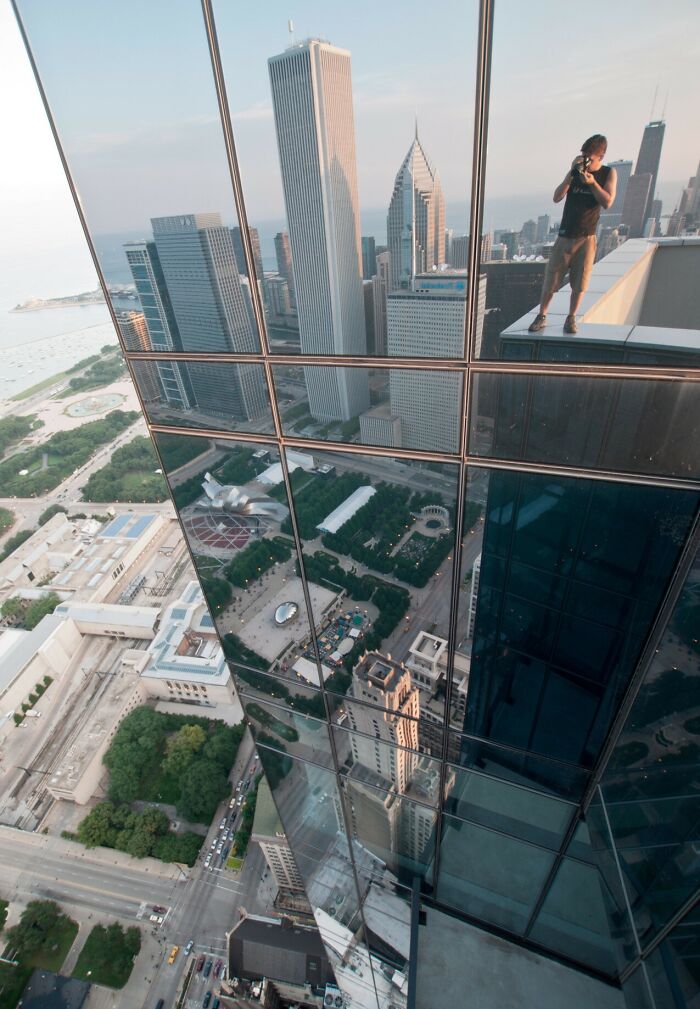 Standing Atop The Legacy Tower In Chicago