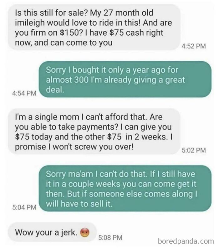 Single Mom, Unique Baby Name, Won’t Screw You Over, Cash On Hand!