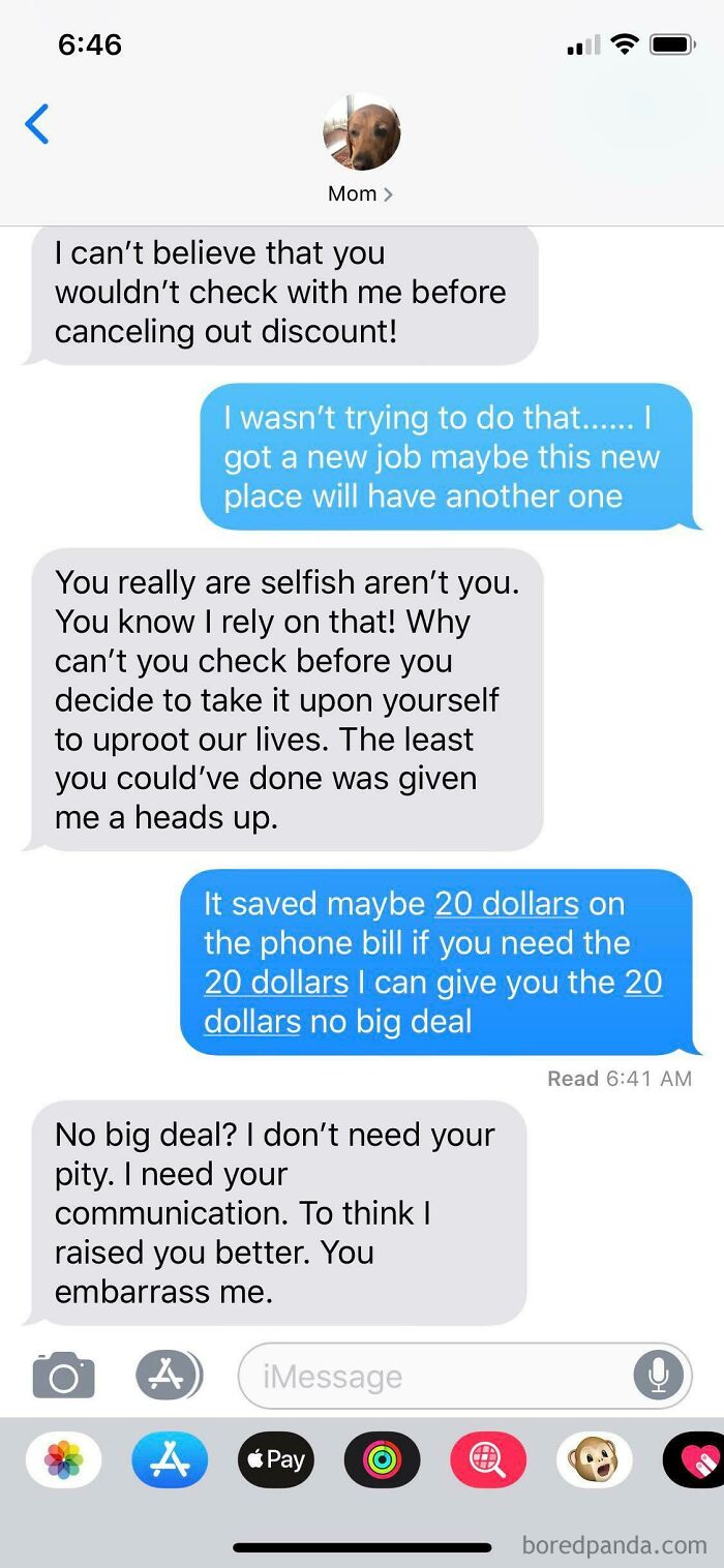 Not Mine But Op’s Mom Is Freaking Out Her Because She Switched Jobs And Doesn’t Have A Cell Discount Anymore