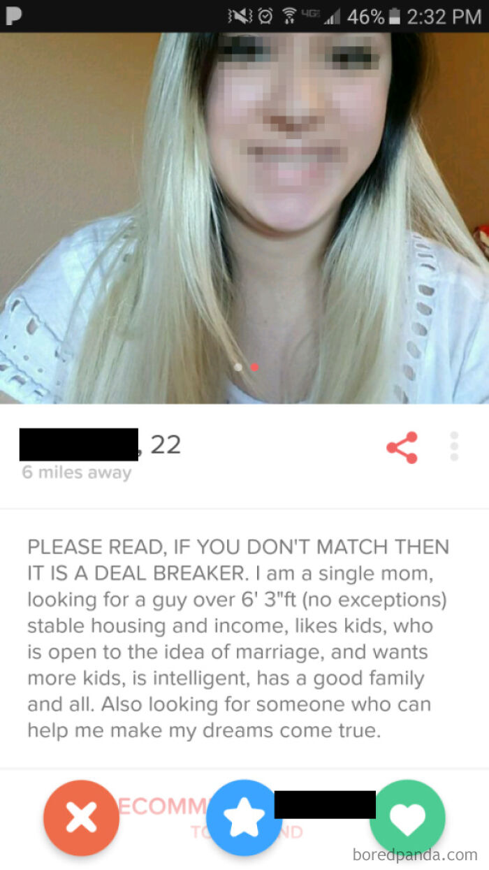 Single Mom Wants A 6'3" Tall Meal Ticket