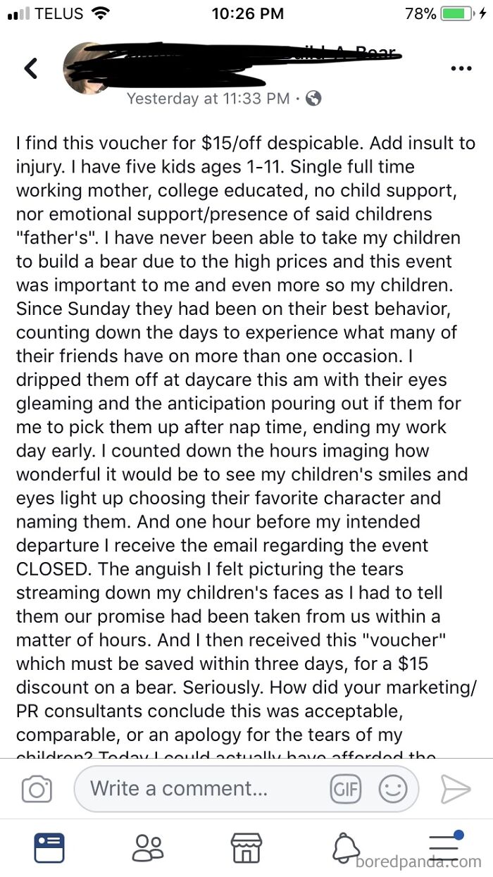 Mom Goes Off On Build A Bear For Ending Their Promotion And Having The Audacity To Send Her A Voucher For A Discount After The Fact (Yes She Was Completely Serious)