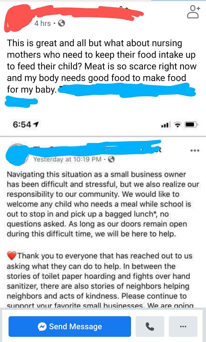 Local Restaurant Is Offering Free Meals For Children While School Is Closed. Choosing Beggar Mom Mad That It Isn't Extended To Nursing Mothers As Well