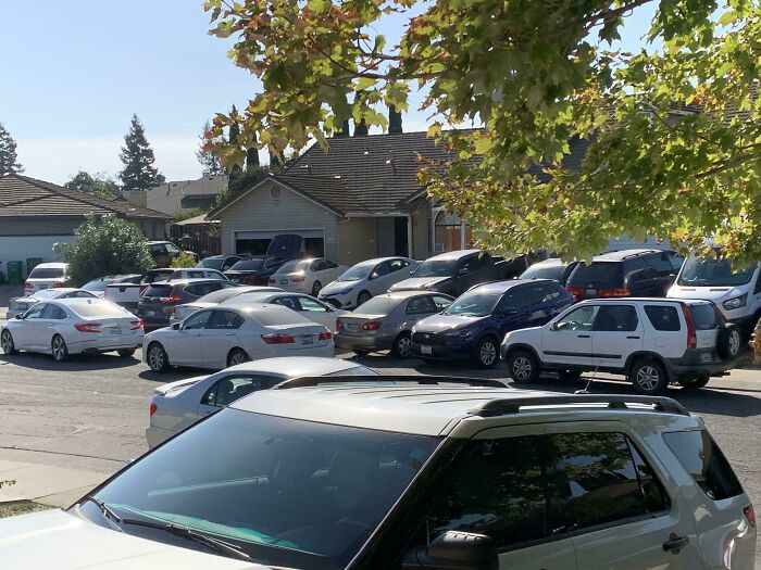 The Way My Neighbors Have Been Parked All Weekend Since Friday. They Crowd The Court I Live On. Happens Every Month